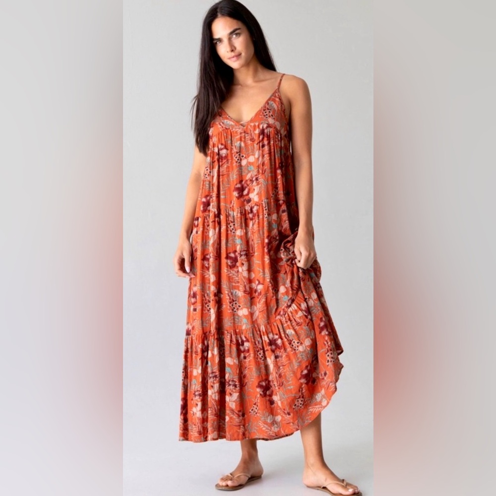 🧡NWT Natural Life Riley Boho Maxi Floral Sundress M